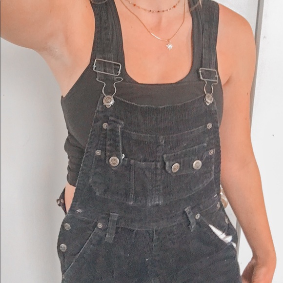 SOLD Vintage black corduroy pant overalls - Picture 7 of 7
